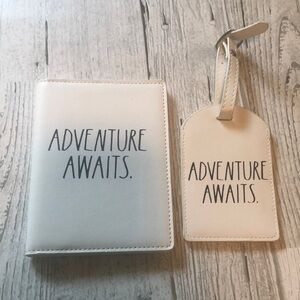 Rae Dunn Adventure Awaits Passport Holder and Luggage Tag Set NWOT
